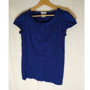Van Heusen royal blue cotton stretch blouse size S